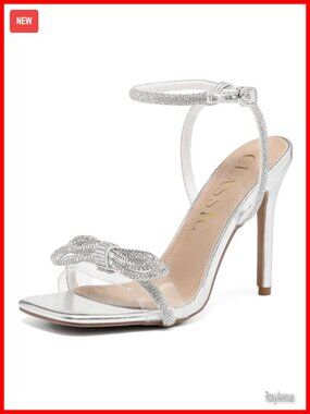 Rhinestone Strappy High Heel Sandals Crystal Bow Wedding Shoes